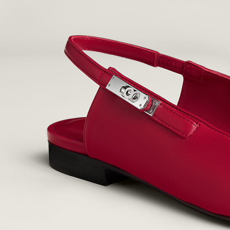 ナチュラル色【HERMES】ラバー80 ケリーバックル スリングバック 美姿勢際立つ【HERMES】ラバー80 ケリーバックル スリングバック